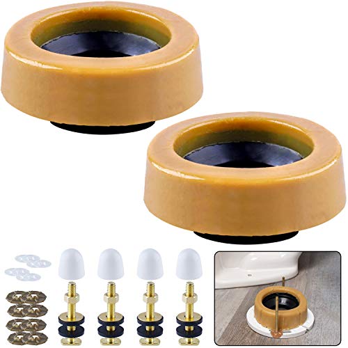 boeemi Extra Thick Wax Ring Toilet,with Flange and Bolts for Reinstallation of the Toilet, Fits 3-inch or 4-inch Waste Lines(2 PCS) - Image 1