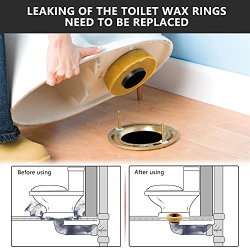boeemi Extra Thick Wax Ring Toilet,with Flange and Bolts for Reinstallation of the Toilet, Fits 3-inch or 4-inch Waste Lines(2 PCS) - Image 2