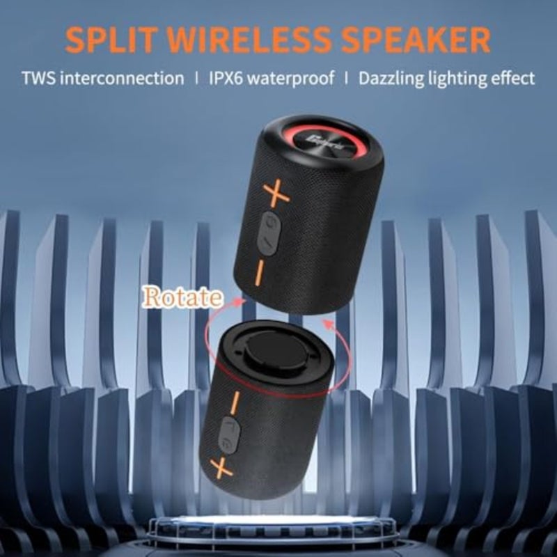 2 in 1 Portable Splittable Bluetooth Speaker, Waterproof Split Wireless Speaker Bluetooth V5.3 with 20W Loud Stereo Sound, 24H Playtime, True Wireless Pairing for Home, Outdoor or Travel - Image 2