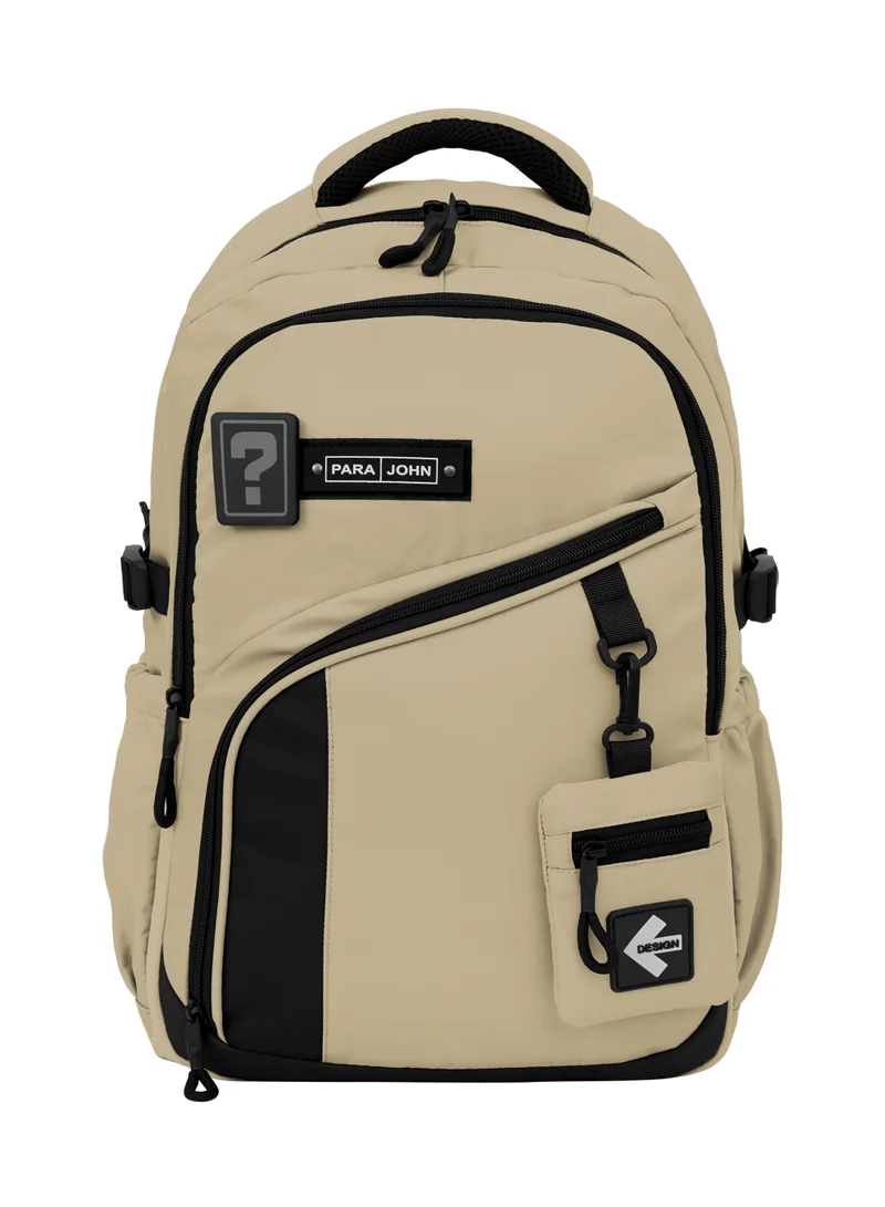 PARAJOHN Parajohn School Bag 19 Inch for Boys & Girls, Lightweight Backpack with Laptop Compartment, Spacious Storage & Side Bottle Pocket, Gold