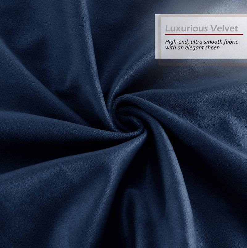 Nestl Throw Pillow Covers  Cozy Velvet Decorative Outdoor Pillow Covers 20X20 Inches  Soft Solid Cushion Covers for Sofa  Bed and Car  Set of 4 - Navy Blue - Image 5