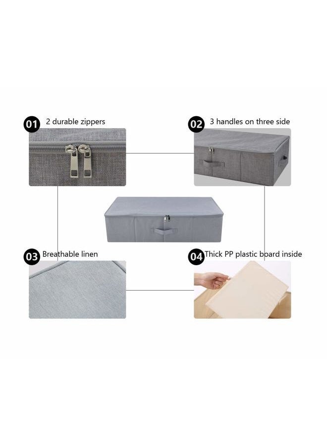 iwill CREATE PRO Folding Washable Dustproof Underbed Storage Bins for Closet, Wardrobe Clothing, Blankets, Duvets, Sweaters Organizer, Dark Gray, Pack of 3 - Image 4