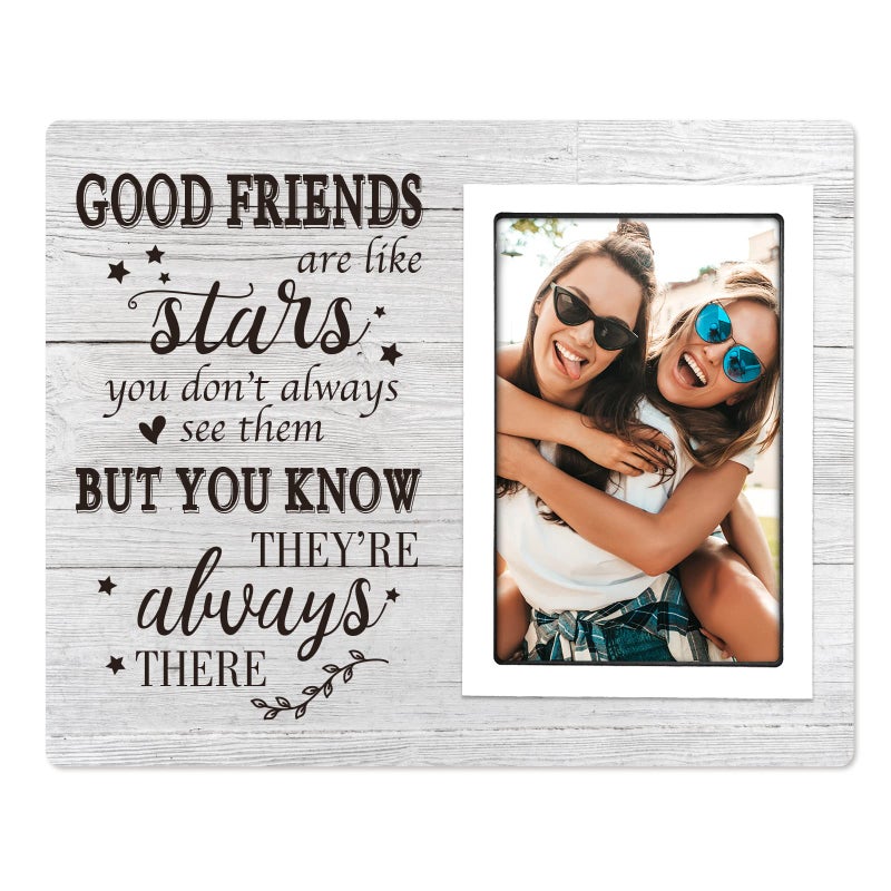SteadStyle Best Friend Picture Frame  Good Friends Are Like Stars Unique Friend Gifts for Birthday Graduation Going Away or Housewarming 4x6 Inch