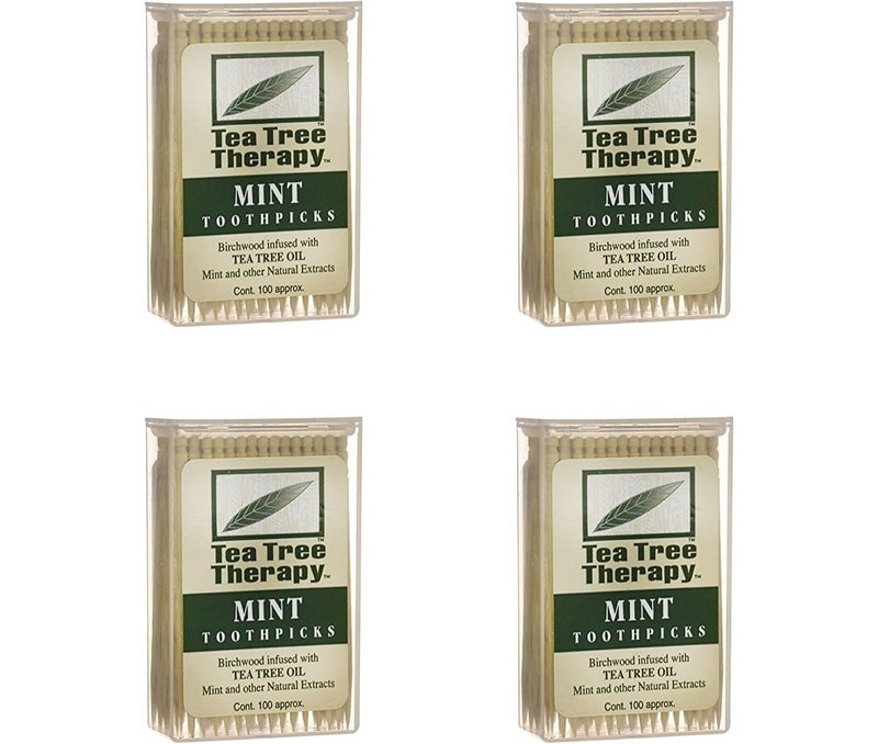 Tea Tree Therapy - Tea Tree & Menthol Toothpicks (100 count) (4-Pack)
