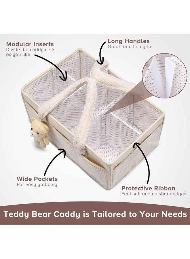 Baby Diaper Caddy,Baby Diaper Caddy Organizer ,Nursery Storage Bin for Changing Table,Storage Basket for Newborn Boys Girls, Foldable and Portable(White)  - Image 4