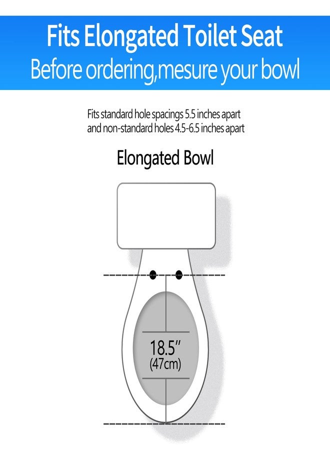 MUU Toilet seat, Slow Close, White heavy duty Toilet Seat with Non-slip Seat Bumpers Easy to Install & Clean PP Material Replacement Toilet Seat Fits All Toilet Brands Elongated Toilets(MU220-PP) - Image 2