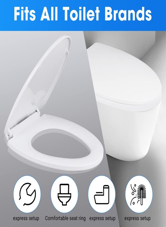 MUU Toilet seat, Slow Close, White heavy duty Toilet Seat with Non-slip Seat Bumpers Easy to Install & Clean PP Material Replacement Toilet Seat Fits All Toilet Brands Elongated Toilets(MU220-PP) - Image 4