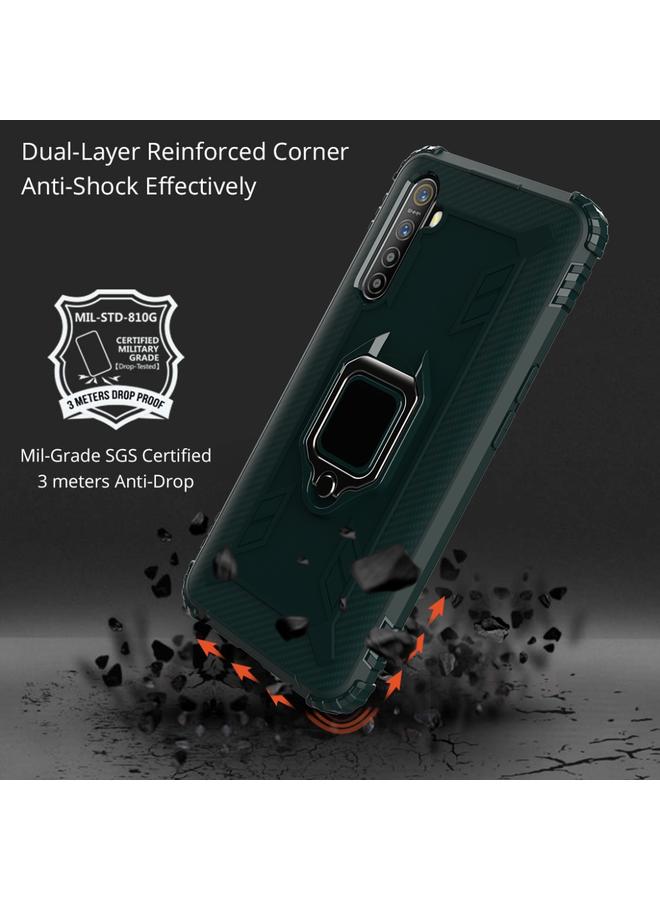 erorex Case For OPPO Realme X50 & Realme X3 Carbon Fiber Protective Case with 360 Degree Rotating Ring Holder - Image 5