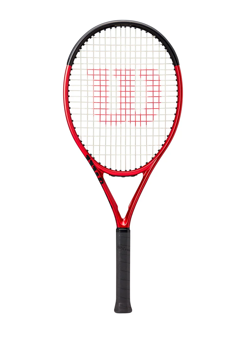 Wilson Clash 26 V2 Tennis Racket, Head 100, 16x19, Junior Intermediate - Red/ Black
