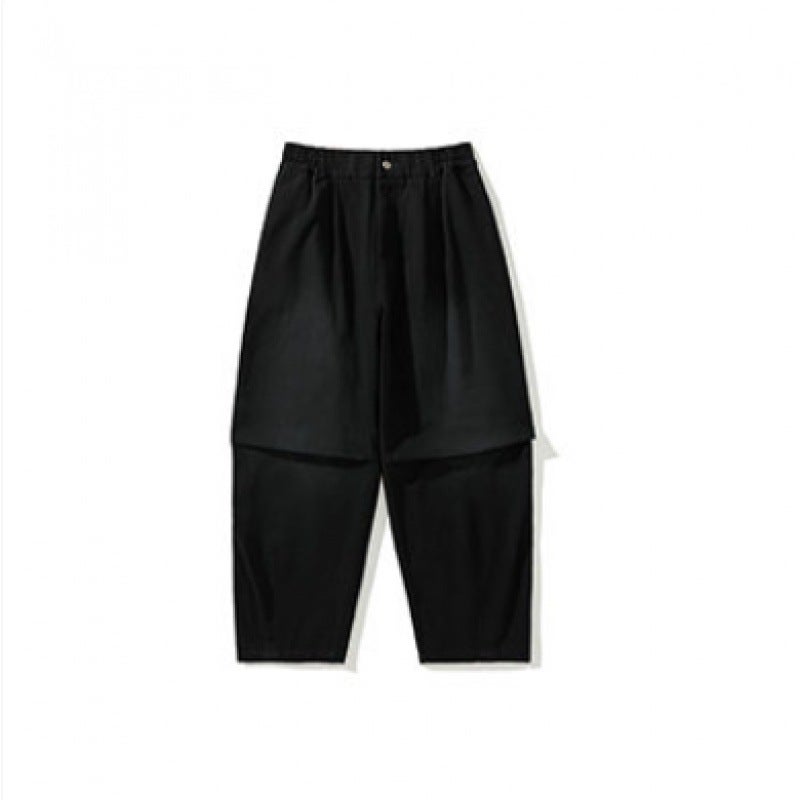 Explosions High-End Sense Pants Men'S And Women'S High Street Fashion Brand Vertical Sense Mop Pants Men'S Straight Wide Leg Pants 2024 - Image 1