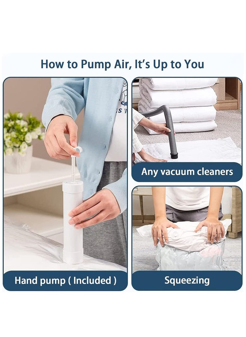 Arabest Vacuum Storage Bags, Premium Sealer Bags with Hand Pump, 6 Pcs 80x60cm Vacuum Compression Bags for Clothes, Duvets, Blankets, Pillows (Clear)  - Image 5
