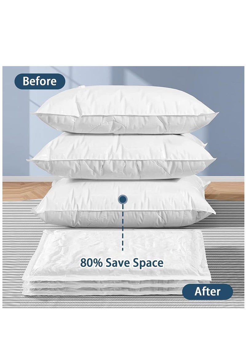 Arabest Vacuum Storage Bags, Premium Sealer Bags with Hand Pump, 6 Pcs 80x60cm Vacuum Compression Bags for Clothes, Duvets, Blankets, Pillows (Clear)  - Image 2