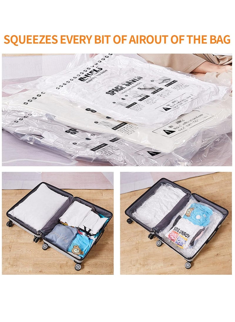 Arabest Vacuum Storage Bags, Premium Sealer Bags with Hand Pump, 6 Pcs 80x60cm Vacuum Compression Bags for Clothes, Duvets, Blankets, Pillows (Clear)  - Image 3
