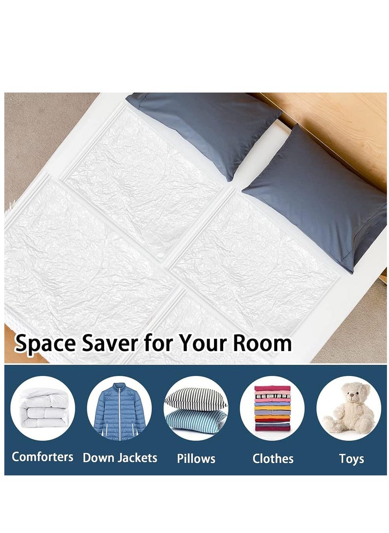 Arabest Vacuum Storage Bags, Premium Sealer Bags with Hand Pump, 6 Pcs 80x60cm Vacuum Compression Bags for Clothes, Duvets, Blankets, Pillows (Clear)  - Image 4