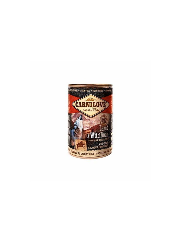 CARNILOVE Carnilove Lamb & Wild Boar for Adult Dogs (Wet Food Cans) 400g - Pack of 3 