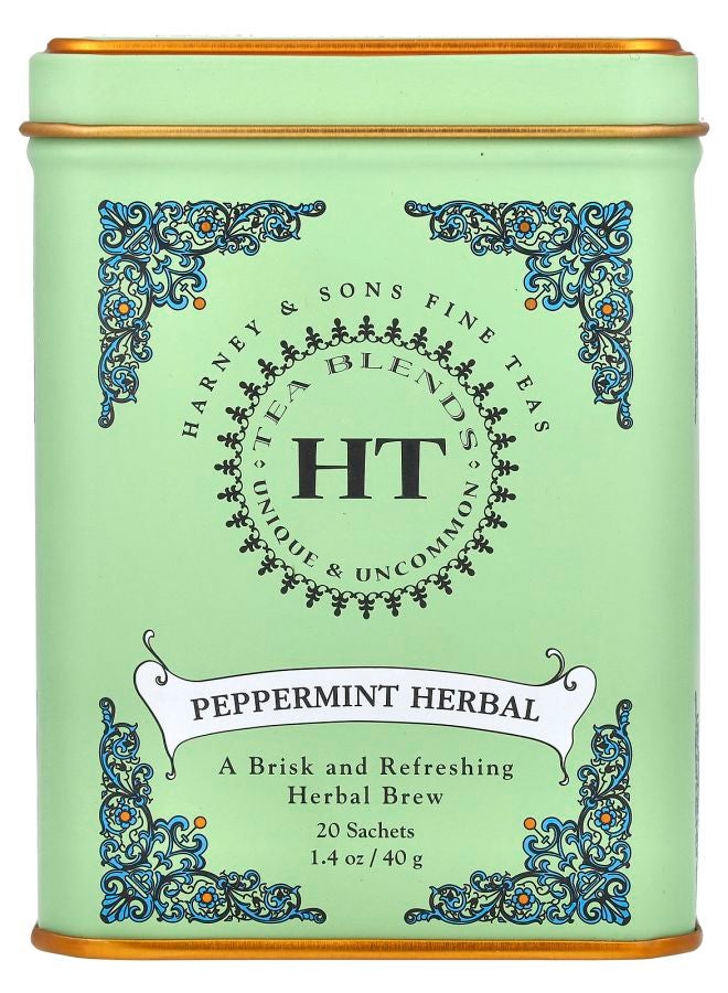 HT Tea Blends Peppermint Herbal Caffeine Free 20 Sachets 1.4 oz (40 g)