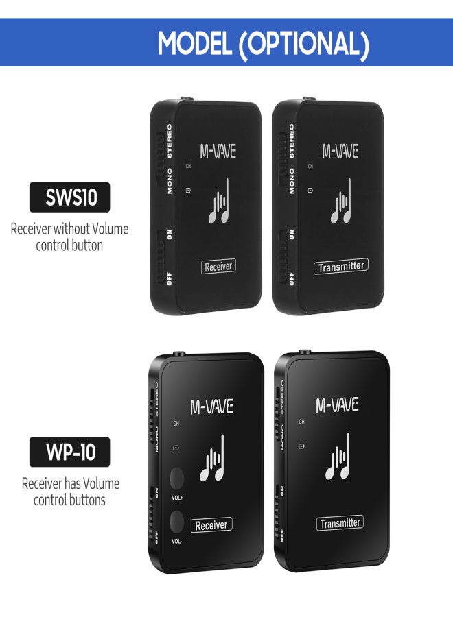 M-VAVE WP-10 2.4GHz Wireless Earphone Monitor Transmission System Rechargeable Transmitter & Receiver - Image 4