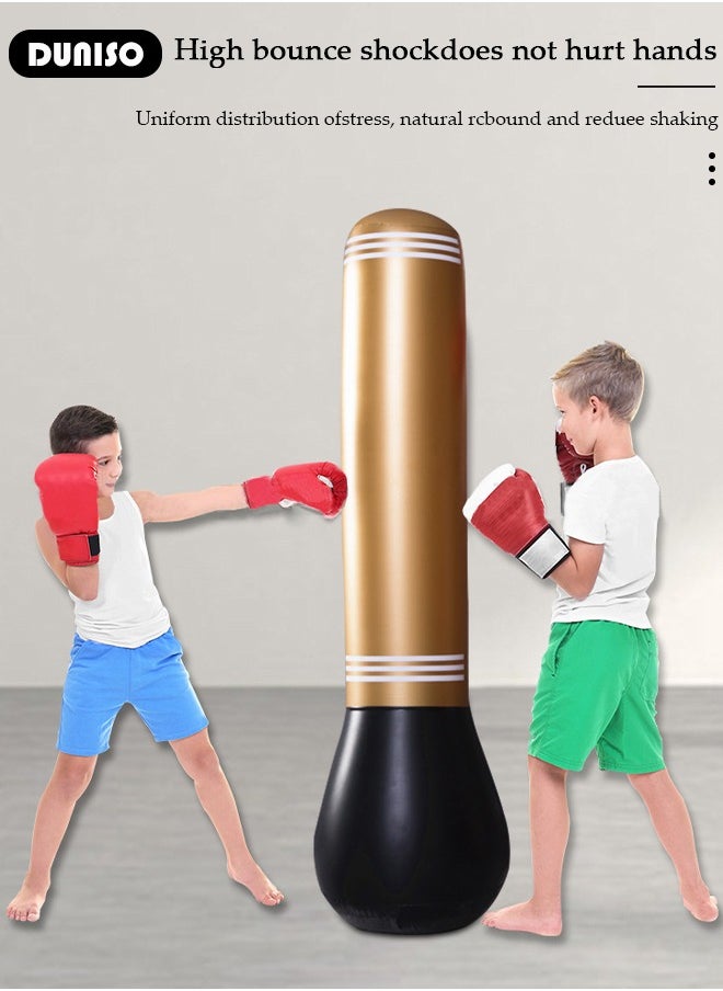 DUNISO Inflatable Boxing Column, 150cm Inflatable Boxing Bag Freestanding Punching Bag, Punching Bag for Kids Adults, for Karate, Home Boxing Practice with Immediate Bounce-Back to Release Stress  - Image 4