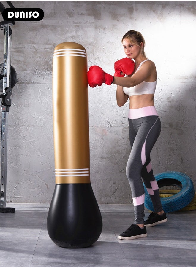DUNISO Inflatable Boxing Column, 150cm Inflatable Boxing Bag Freestanding Punching Bag, Punching Bag for Kids Adults, for Karate, Home Boxing Practice with Immediate Bounce-Back to Release Stress  - Image 5