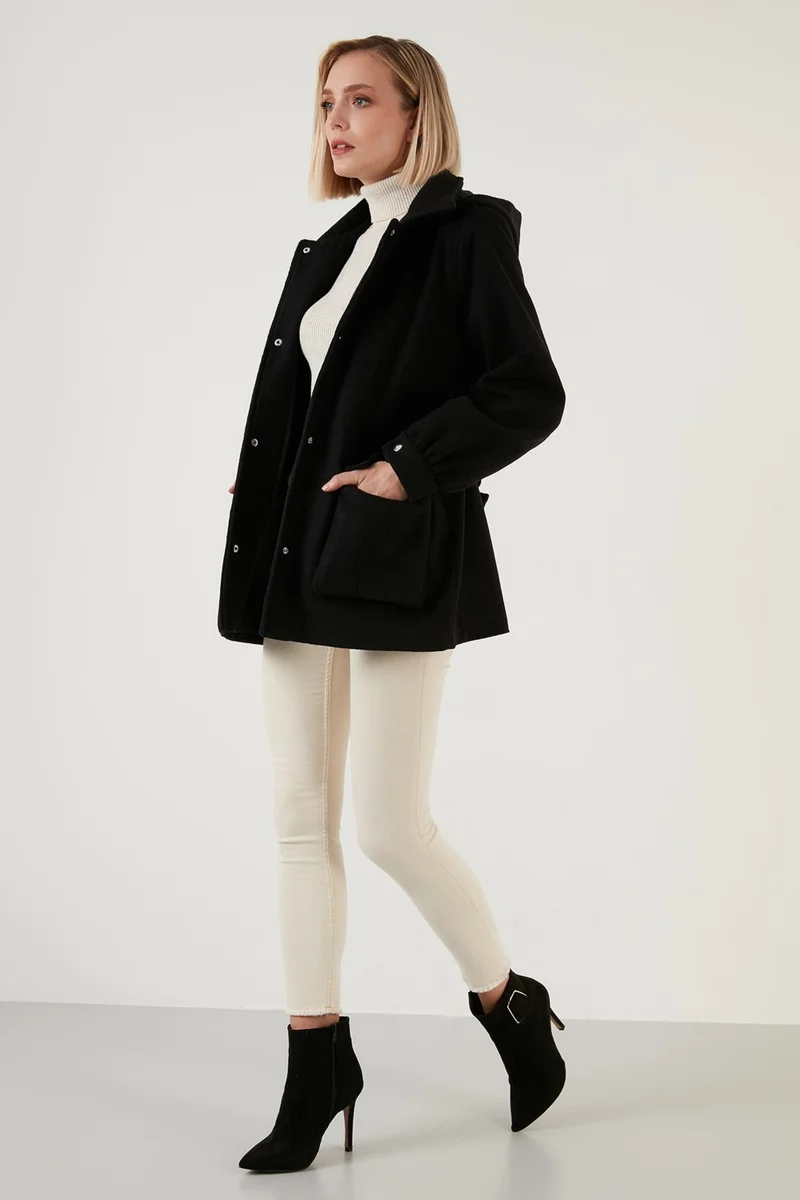 Lela Cotton Regular Fit Belted Hooded Coat Women's Coat 6380057