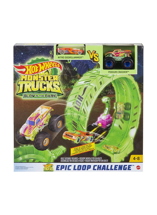 Hot Wheels HW MT Glow in the Dark Epic Loop Challenge Play Set