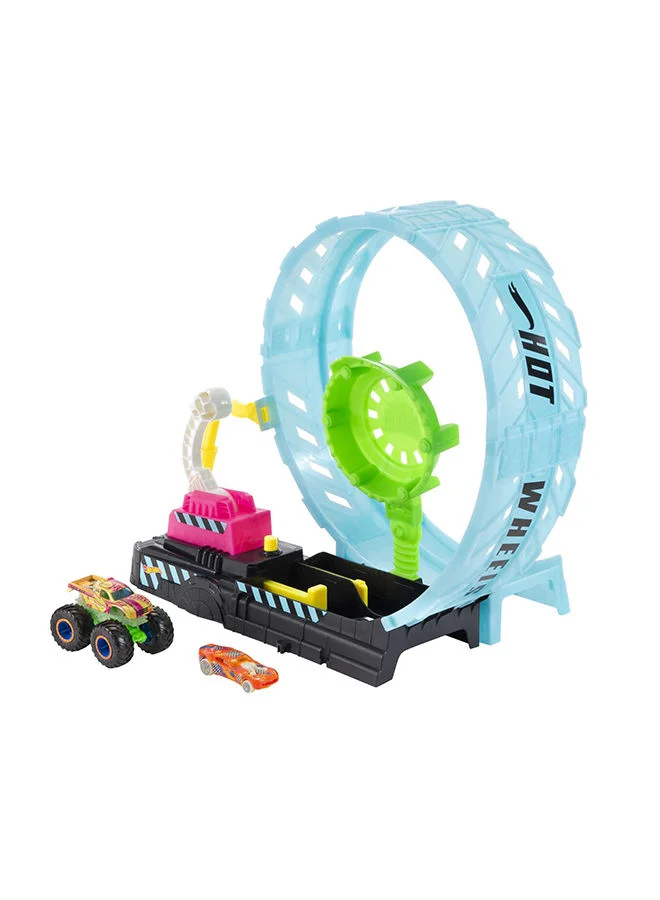 Hot Wheels HW MT Glow in the Dark Epic Loop Challenge Play Set