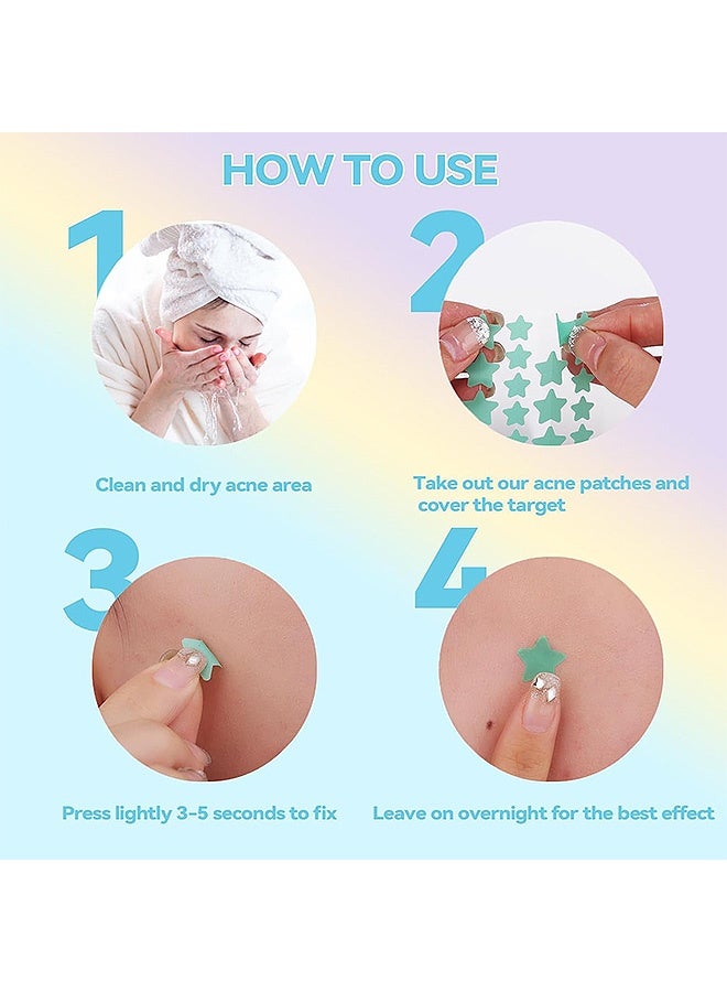 KHAZIX 1400 Pcs Pimple Patches, 7 Colors 7 Shapes Acne Covering Stickers for Face And Skin, Acne Treatment for Men and Women Daily Skin Care - Image 5