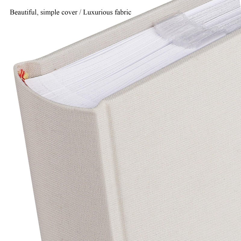 1DOT2 Photo Album with Writing Space 50 Pages 4x6 Photos Hold 200 or 5x7 Pictures Hold 100  Linen Cover Small Photo Book Albums with Memo for Anniversary Wedding Baby (Beige) - Image 3