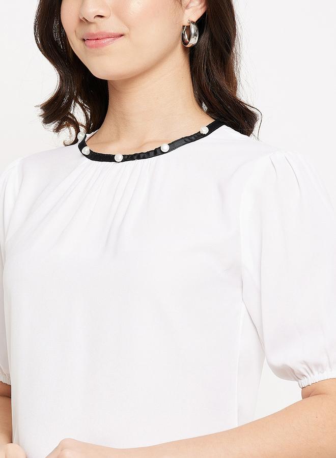 WineRed بلوزة بأكمام منفوخة - Image 4