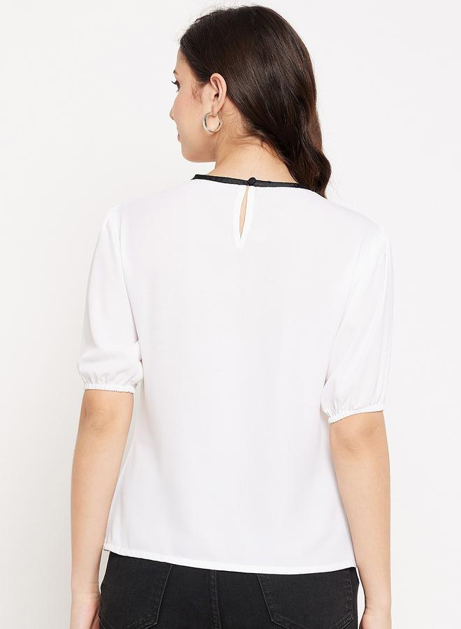 WineRed بلوزة بأكمام منفوخة - Image 3