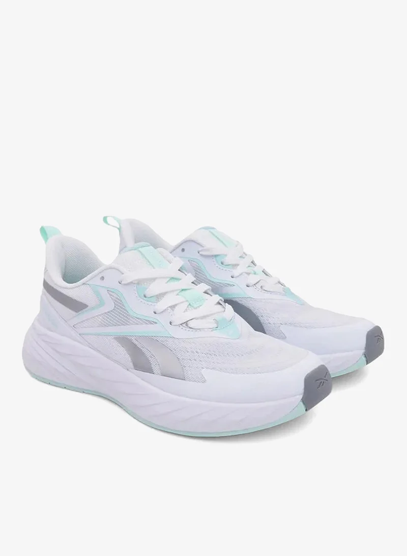 ريبوك Run the neighborhood or walk down park trails. These women's Reebok Running shoes are made to max out your comfort levels with plush eva cushioning that feels light and soft. A single-layer mesh keeps air flowing to your feet.