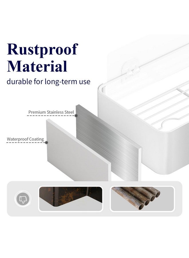 Kitsure Kitsure X-Large Shower Caddy - 2 Pack Adhesive Shower Organizer, Rustproof Stainless Steel Shelves, No-Drill Bathroom Organizers and Storage, White  - Image 3