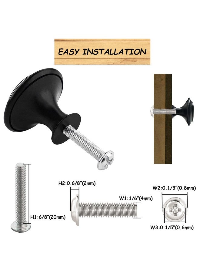SmaringRobot Cabinet Knobs, 30 PCS 30mm Dresser Knobs, Premium Drawer Knobs, Metal Furniture Handles, Black Zinc Door Knobs for Closet- 1-1/6 Inch Diameter Round Drawer Pulls Kitchen Knob Hardware with Screws DIY  - Image 4