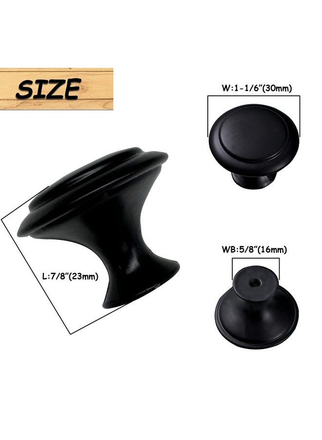 SmaringRobot Cabinet Knobs, 30 PCS 30mm Dresser Knobs, Premium Drawer Knobs, Metal Furniture Handles, Black Zinc Door Knobs for Closet- 1-1/6 Inch Diameter Round Drawer Pulls Kitchen Knob Hardware with Screws DIY  - Image 3