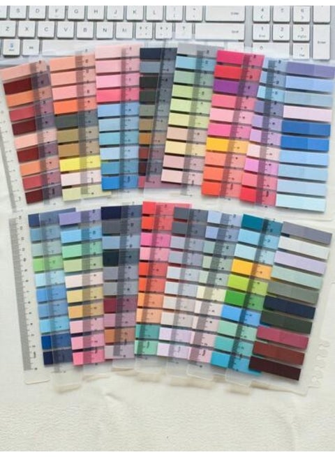 Colorful Sticky Notes Paper with Tabs and Transparent Ruler for Study and Organization