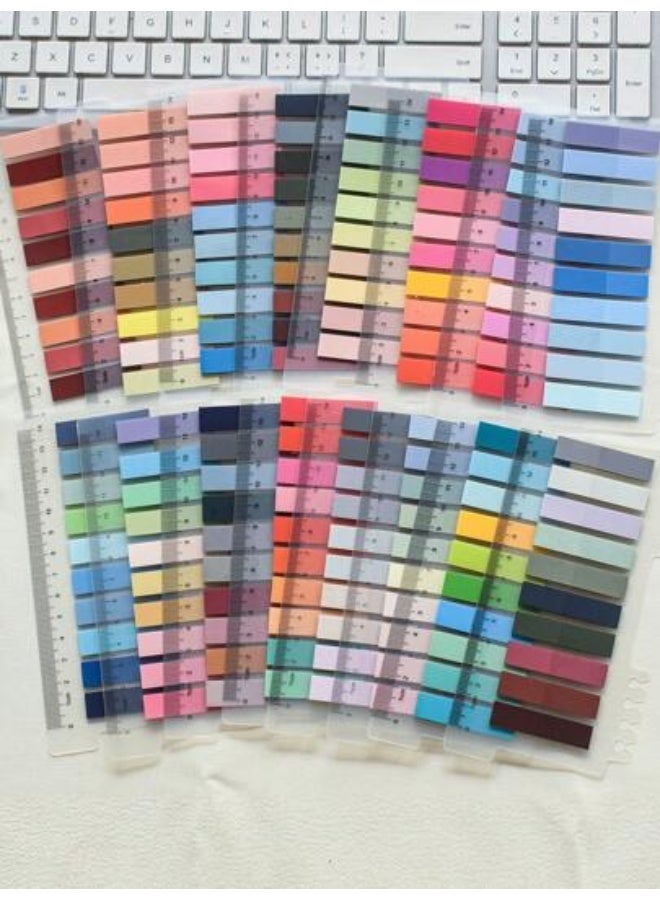 Colorful Sticky Notes Paper with Tabs and Transparent Ruler for Study and Organization - Image 1