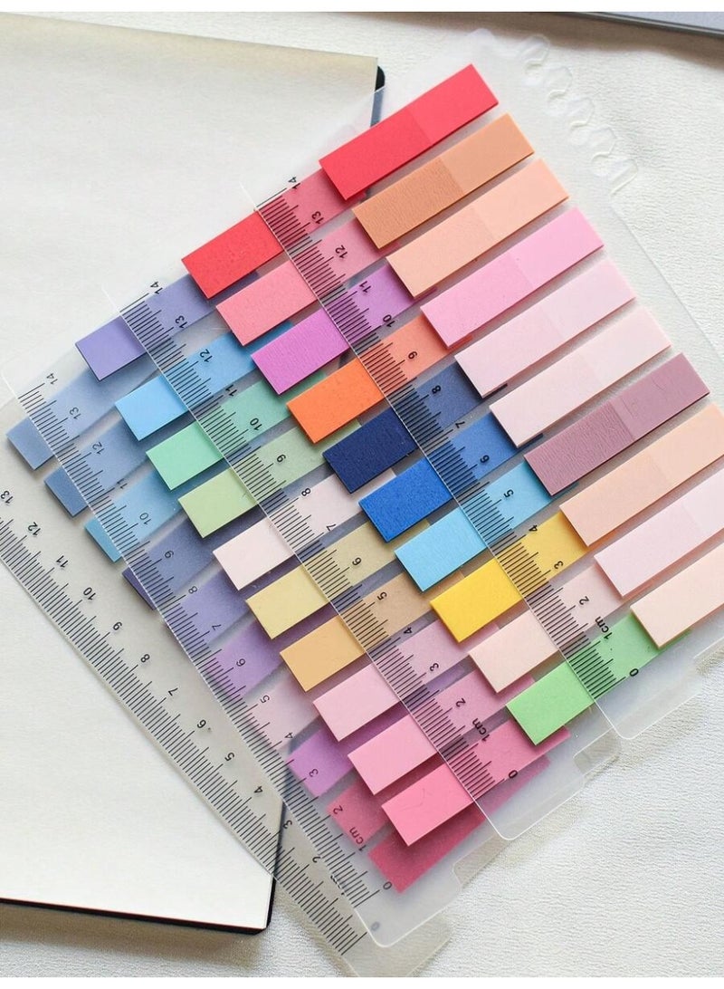 Colorful Sticky Notes Paper with Tabs and Transparent Ruler for Study and Organization - Image 2
