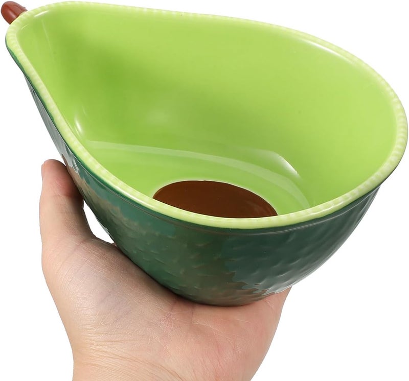 Amosfun Avocado Bowl Ceramic Plate Fruit Shape Kitchen Platter Dish Pie Chip Fiesta Dip Bowl Set 75x5 Inch - Image 1
