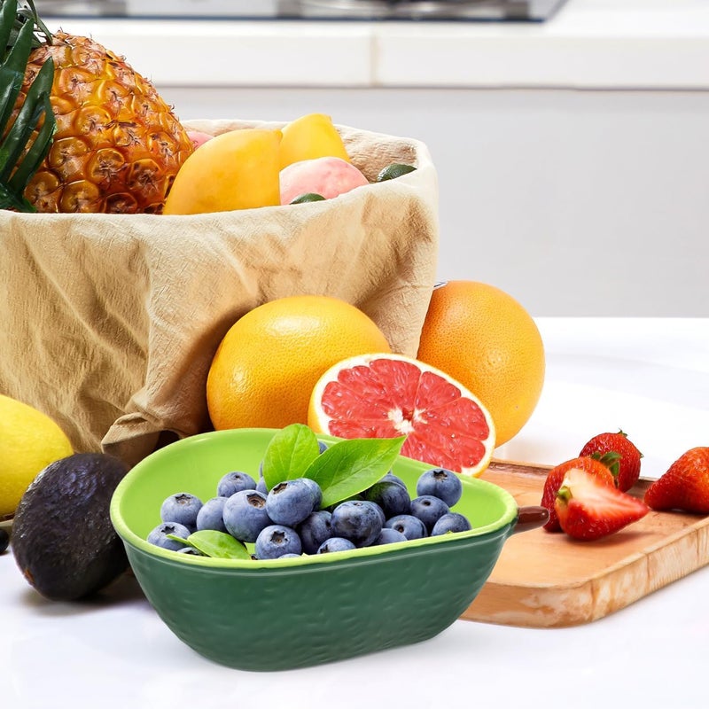 Amosfun Avocado Bowl Ceramic Plate Fruit Shape Kitchen Platter Dish Pie Chip Fiesta Dip Bowl Set 75x5 Inch - Image 5