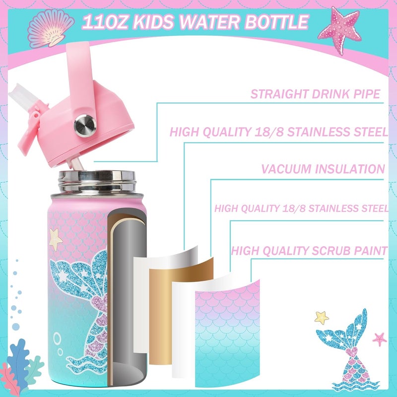 Oruiji Mermaid Bento Box for Kids Lunch Box for Girls Bento Lunch Box for Kids with 5 Compartments Stainless Steel Water Bottle, Lunch Bag, Ice Pack Set Back to School Supplies - Image 5