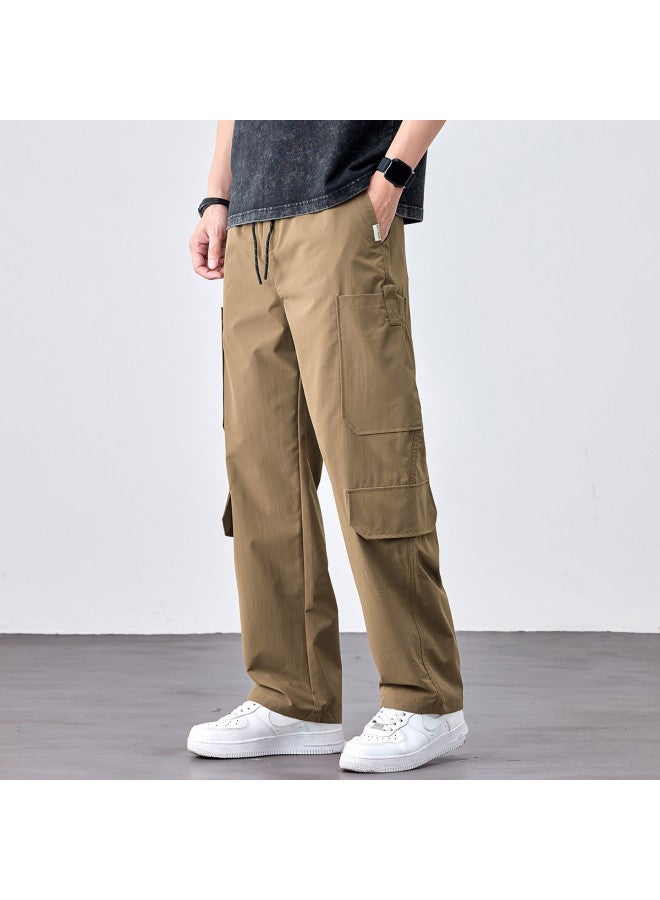 EPTISON Men's Loose Casual Pants With Large Pockets - 2025 Summer American Streetwear Versatile Cargo Pants Straight Leg Trousers For Men - Image 4