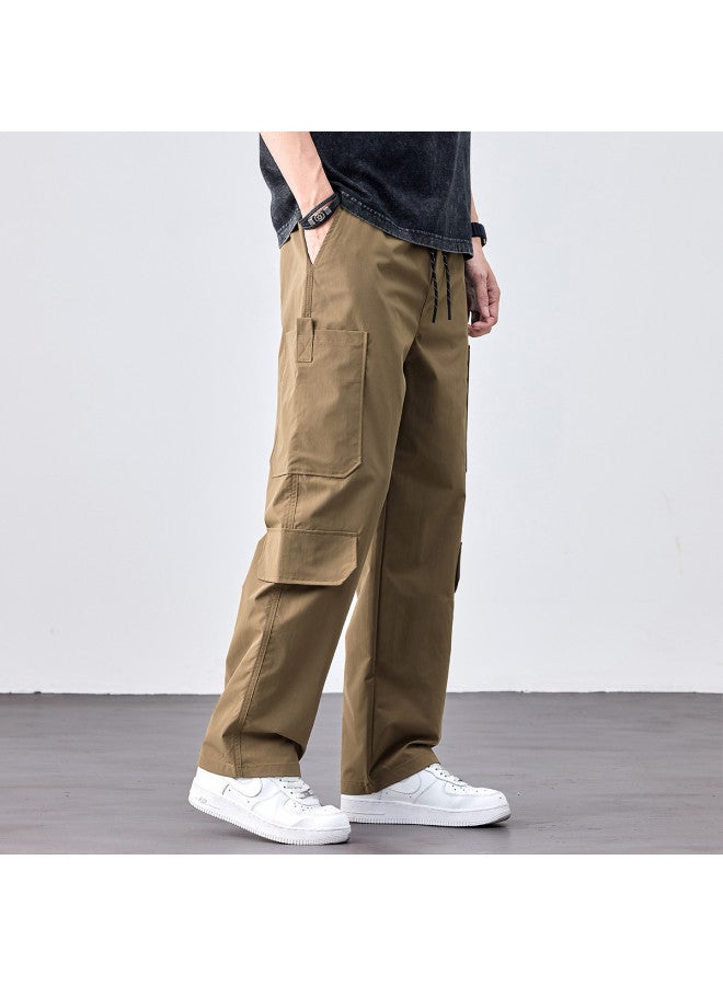 EPTISON Men's Loose Casual Pants With Large Pockets - 2025 Summer American Streetwear Versatile Cargo Pants Straight Leg Trousers For Men - Image 3