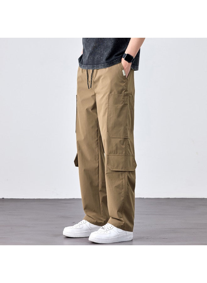 EPTISON Men's Loose Casual Pants With Large Pockets - 2025 Summer American Streetwear Versatile Cargo Pants Straight Leg Trousers For Men - Image 5