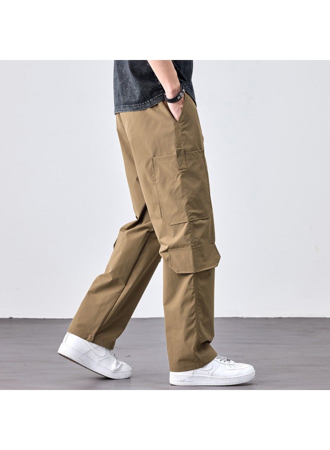 EPTISON Men's Loose Casual Pants With Large Pockets - 2025 Summer American Streetwear Versatile Cargo Pants Straight Leg Trousers For Men - Image 2
