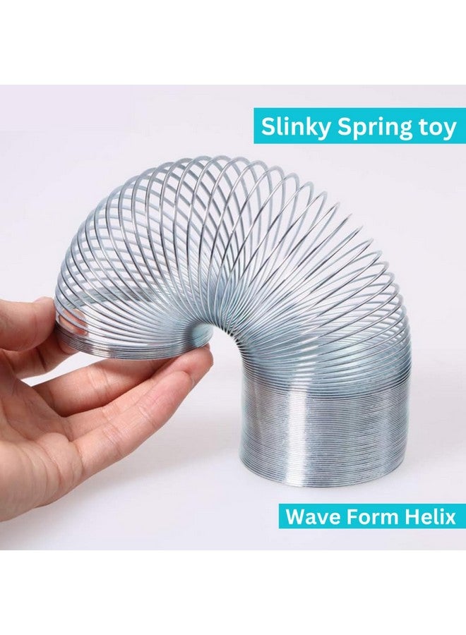 إيسكو EISCO - لعبة سلينكي علمية على شكل موجة حلزونية، مصنوعة من سلك فولاذي مقسّى، قطر الملف 7.5 سم، الطول الإجمالي 3 أمتار (عبوة من 5 قطع سلينكي) - Image 3