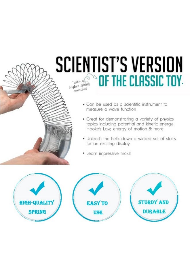 إيسكو EISCO - لعبة سلينكي علمية على شكل موجة حلزونية، مصنوعة من سلك فولاذي مقسّى، قطر الملف 7.5 سم، الطول الإجمالي 3 أمتار (عبوة من 5 قطع سلينكي) - Image 5