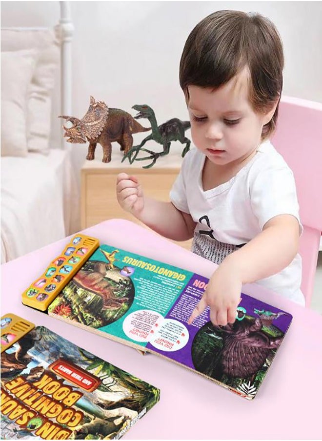 Arabest - Interactive Dinosaur Book with 12 Realistic Dinosaur Figures, Learning Educational Toys for Kids - Image 1