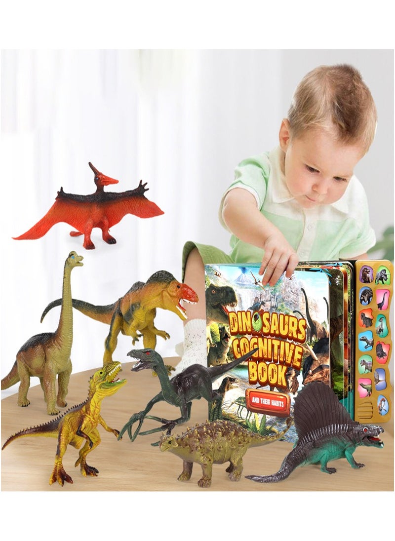 Arabest - Interactive Dinosaur Book with 12 Realistic Dinosaur Figures, Learning Educational Toys for Kids - Image 1