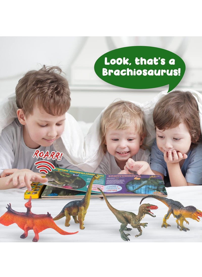 Arabest - Interactive Dinosaur Book with 12 Realistic Dinosaur Figures, Learning Educational Toys for Kids - Image 1