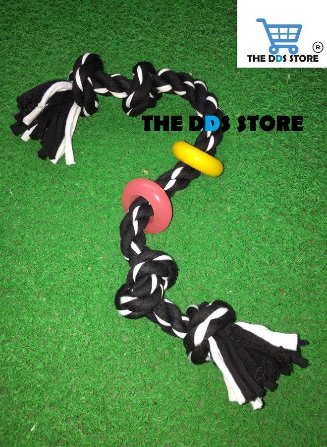 The DDS Store Outdoor Training Pet Toys Bite Resistant Cotton Rope Dog Interactive Toy Puppy Donuts Chewing Ring Dog Rope Toy with Ring 18.inch - Color May Vary - Image 2